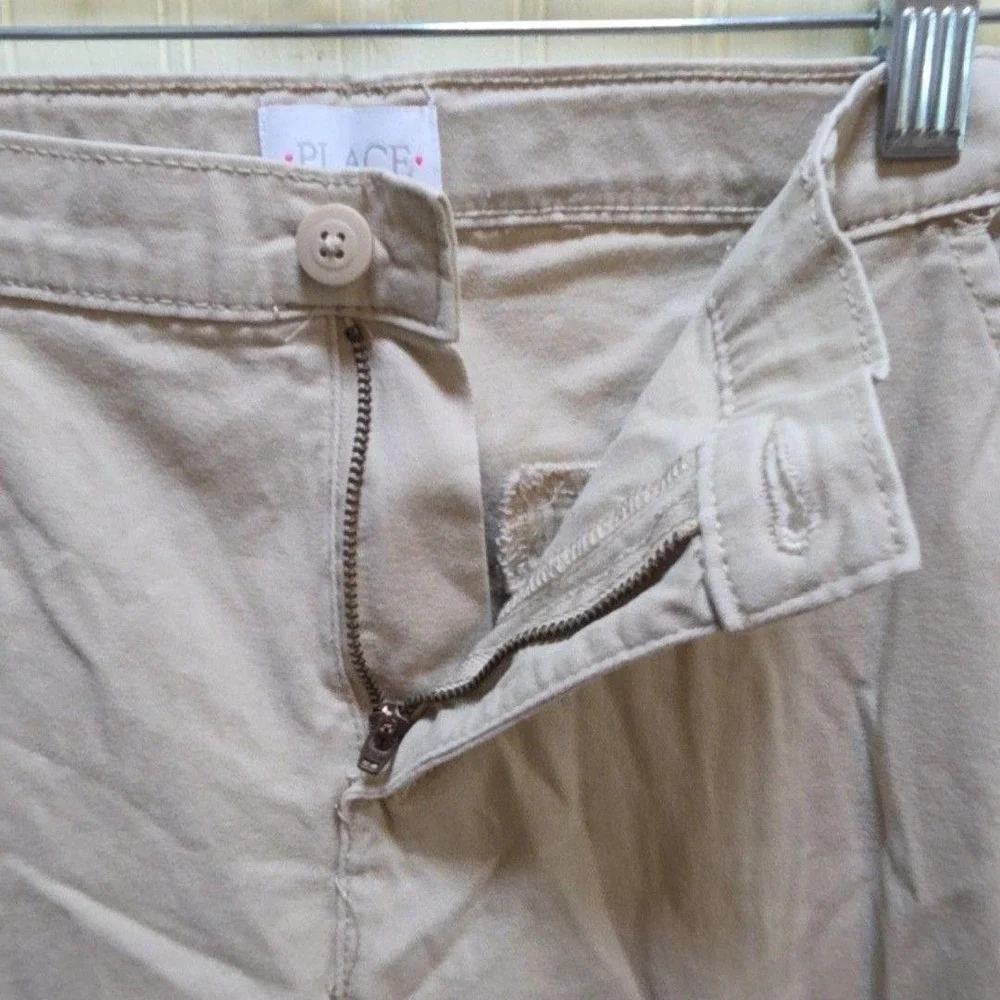 The Children's Place Pants Kids 16 Beige Chino Twill Zip Pockets Casual School